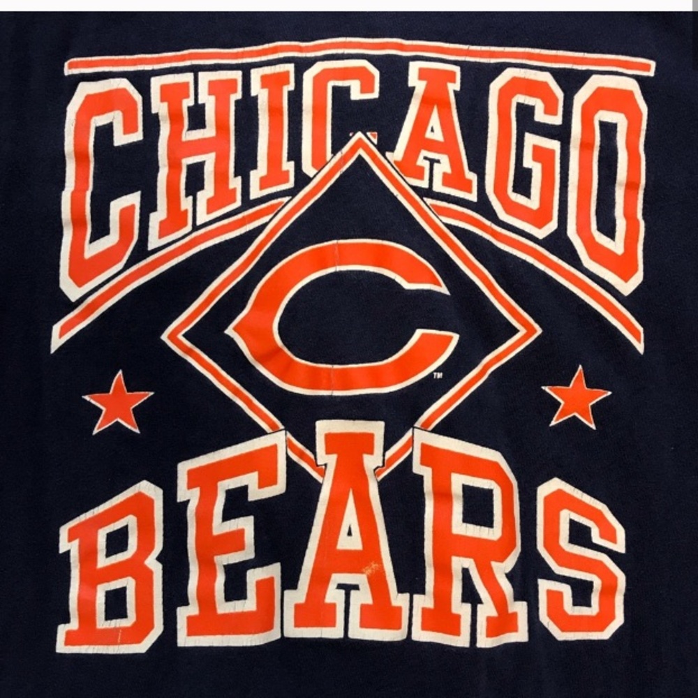 VINTAGE Chicago Bears 90s Single Stitch NFL Shirt - Picture 3 of 6